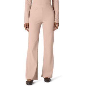 The Drop Women's Flared Ribbed Knit Pull-On Pants in Warm Taupe- Size M- NWT